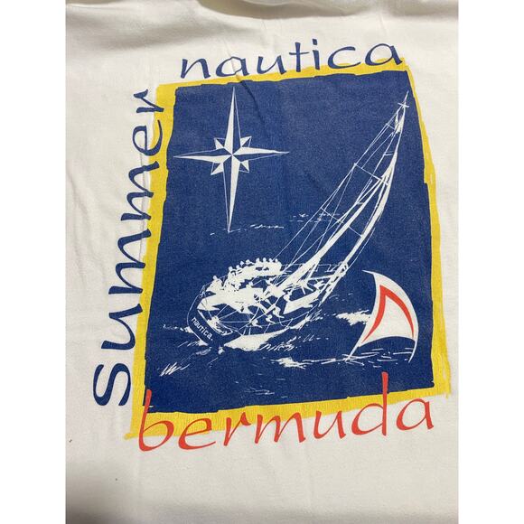 Vintage 90s Nautica Made in USA sailing shirt Size Large Bermuda - Picture 6 of 9